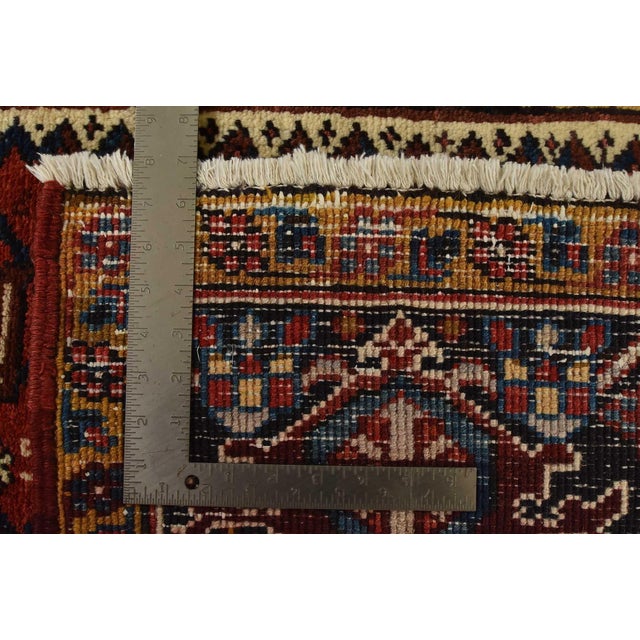 Heriz Rug 7’8” X 10’6” Red Wool Vintage Tribal Hand-Knotted Oriental Carpet For Sale - Image 15 of 15