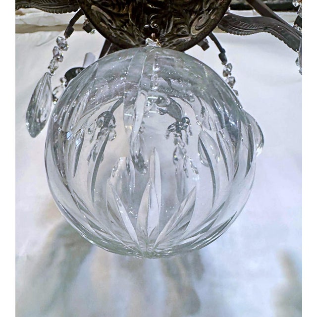 1910s French Style Brass Chandelier For Sale - Image 9 of 17
