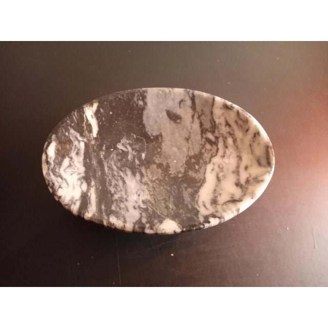 Gray Gray Marble Stone Pedestal Soap Dish For Sale - Image 8 of 9