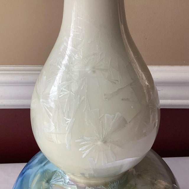Vintage Chinese Crystalline Glazed Porcelain Vase in Red Floral Box – Unmarked – 11.5” Tall For Sale In Washington DC - Image 6 of 12