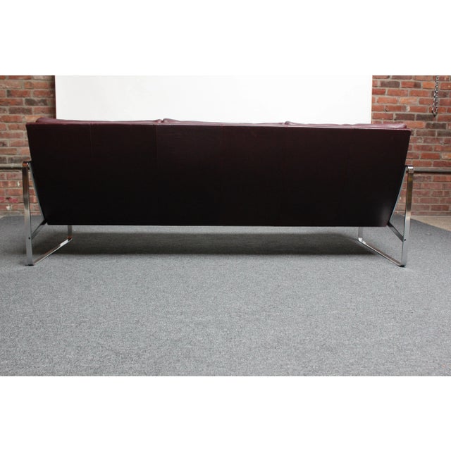 Cordovan Leather and Chrome-Steel Sofa by Preben Fabricius for Walter Knoll For Sale - Image 10 of 13