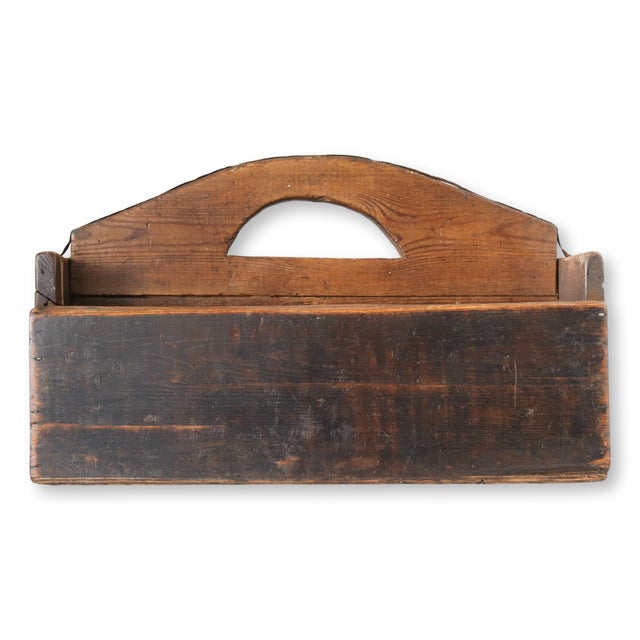 Farmhouse Antique Wood Tool Caddy For Sale - Image 3 of 5