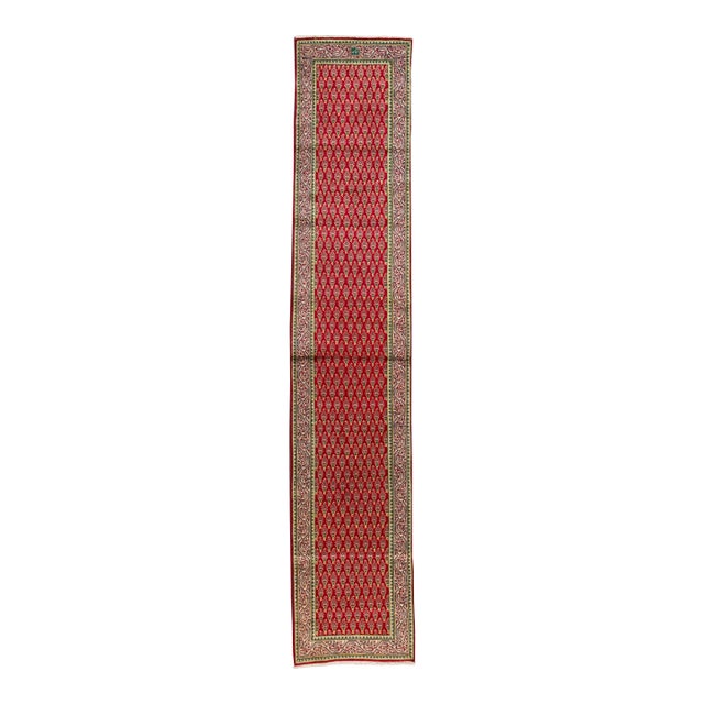 Red Vintage Persian Handmade Wool Runner For Sale