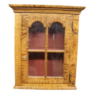 Bench-Made Tiger Maple Hanging Cupboard For Sale