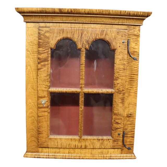 Bench-Made Tiger Maple Hanging Cupboard For Sale