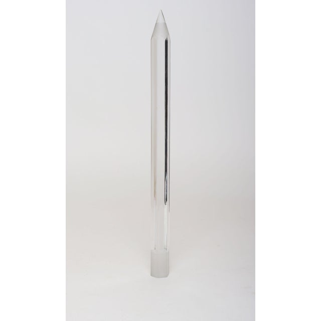 Oversized pencil sculpture in crystal (ca. 1980s/1990s, USA). Good, vintage condition with a couple of small edge flecks...