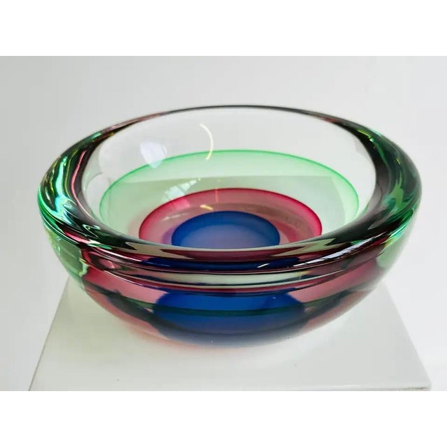 Mid-Century Italian Sommerso Murano Glass Bowl by Luigi Onesto, 1960 For Sale - Image 12 of 12