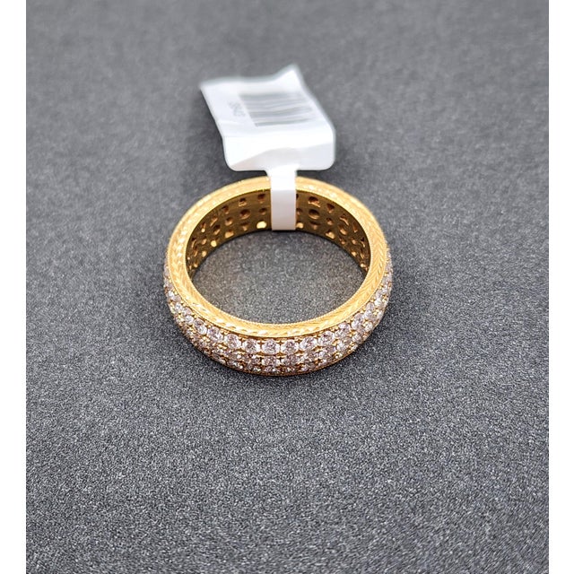 Metal 2.28 Ct Diamond Eternity Band Size 6.5 For Sale - Image 7 of 9