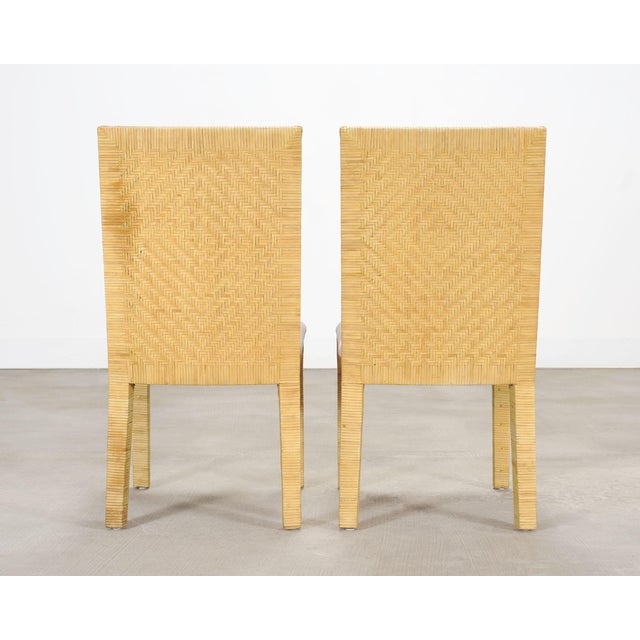 Set of Six Woven Vegan Leather Dining Chairs by Budji Layug For Sale - Image 17 of 17