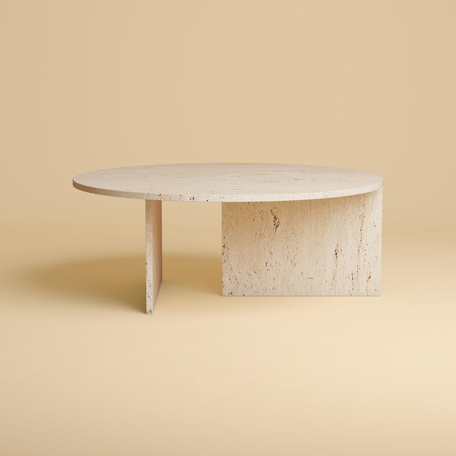 Not Yet Made - Made To Order Round Roman Travertine Coffee Table by Lebanto For Sale - Image 5 of 5