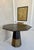 Mid 20th Century Octagonal Wood Pedestal Table With Brass Base, Sculptural Postmodern Design For Sale - Image 4 of 6