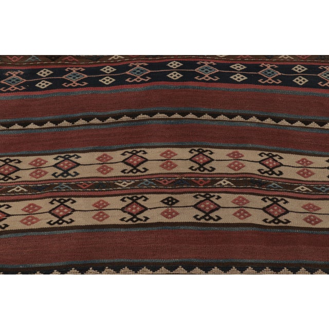 1950s Vintage Persian Kilim, Tribal Runner Rug With Ram's Horn Motifs - Rug & Kilim For Sale - Image 5 of 7