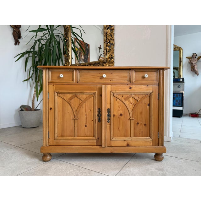 Rustic Corner Sideboard in Softwood For Sale - Image 9 of 11