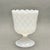 Traditional Vintage e.o. Brody Co. Milk Glass Diamond Pattern Pedestal Planter Vase For Sale - Image 3 of 9