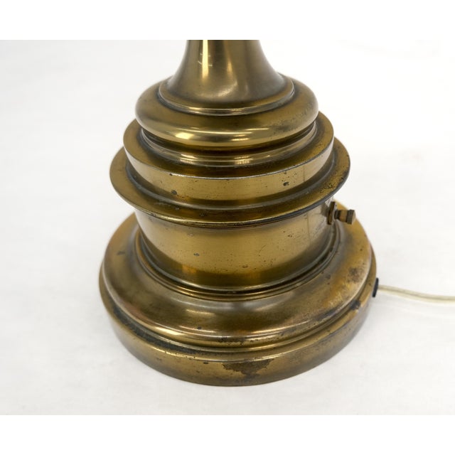 Mid Century Modern c1970s Brass Vase Cup Shape Table Lamp