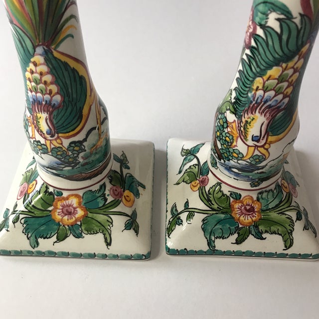 Portuguese Majolica Candle Holders A Pair Chairish