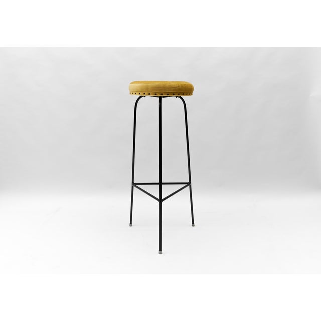 1950s Mid-Century Modern Minimalistic String Bar Stools, 1950s, Set of 3 For Sale - Image 5 of 18