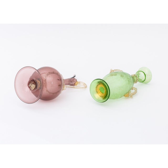 Two Murano Gold-Flecked Glass Vessels For Sale - Image 14 of 14