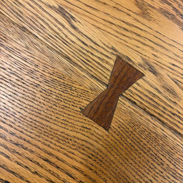 Connant Ball Solid Oak Round Dining / Game Table For Sale - Image 10 of 11