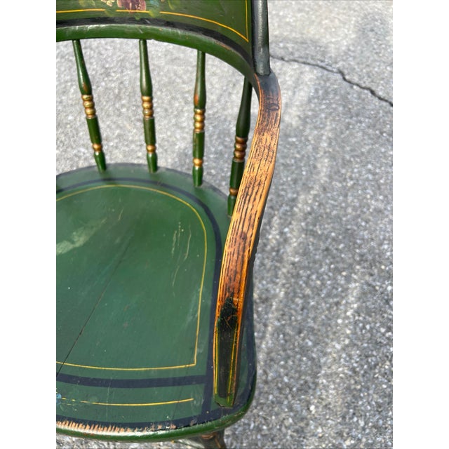 Antique Pennsylvania Paint Decorated Barrelback Windsor Arm Chair, Circa 1890’s Found in Lancaster County, Pennsylvania....