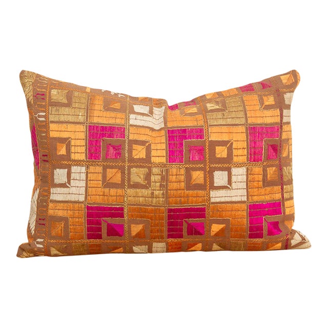 Majitha Mosaic, Heirloom Bagh Phulkari Pillow For Sale