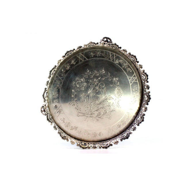 Silver Ticket Booth with Cut-Out Grid, Central Engraved Floral Motifs and Openwork Feet, in Very Good conditions. Designed...