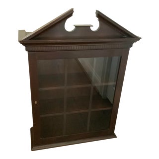 1940s Federal Style Hanging Wall Curio Cabinet For Sale