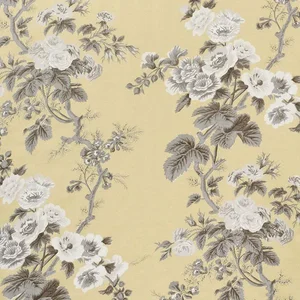 Schumacher Pyne Hollyhock Fabric in Buttercup