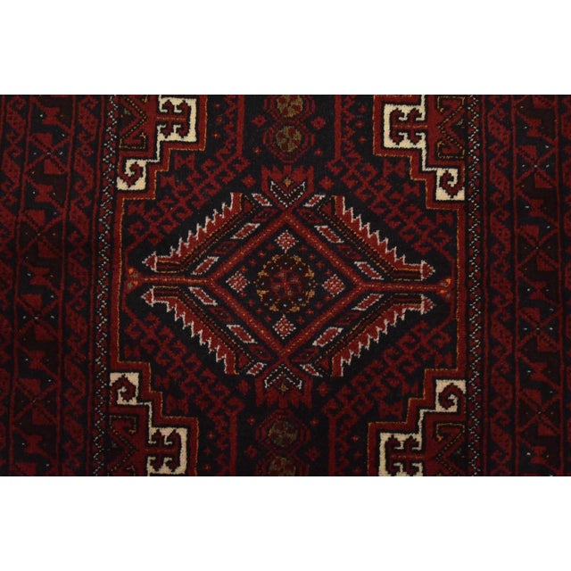 Textile Baloch Runner 2’2” X 9’6” Blue Wool Vintage Tribal Hand-Knotted Oriental Rug For Sale - Image 7 of 11