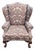 Vintage Hickory Chair Co Wingback William Morris Strawberry Thief Fabric For Sale
