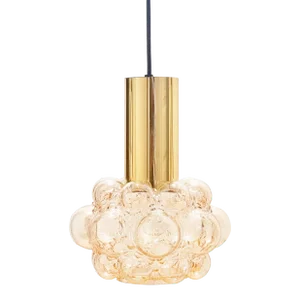 Mid-Century Modern Amber Bubble Glass Ceiling Light/Pendant by Helena Tynell for Limburg, Germany, 1960s