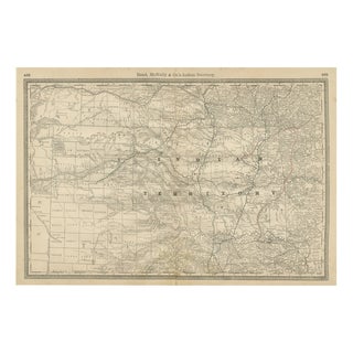 Indian Territory Map, 1888 For Sale