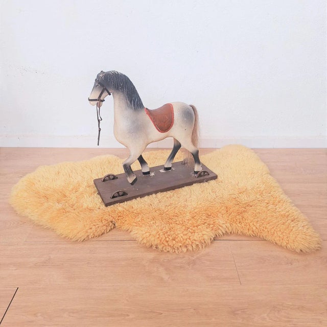 Antique Toy Wooden Horse on Wheels, 1900s For Sale - Image 3 of 6