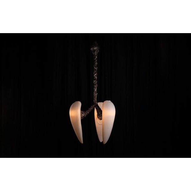 Contemporary LV-426 Balanced Pendant Light in Patinated Cast Bronze by William Guillon For Sale - Image 3 of 18