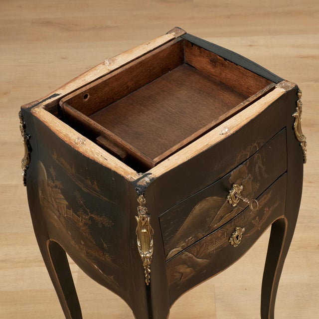Antique French Louis XV Style Marble Top Chinoiserie Stand For Sale - Image 11 of 18