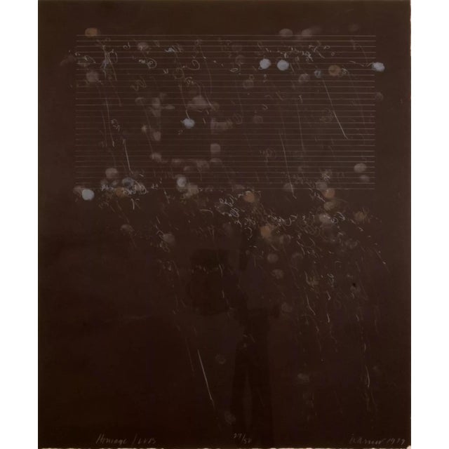 An abstract contemporary lithograph on paper titled “Homage/L.V.B.” by Douglas Warfield Warner. Hand signed bottom right...