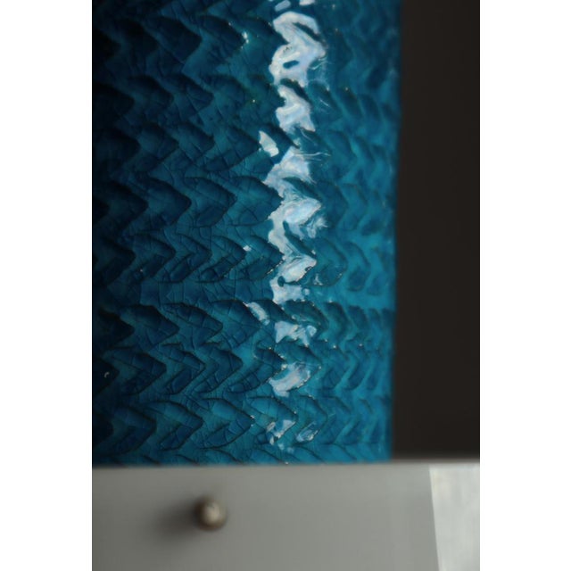 Ceramic Scandinavian Modern Blue Stoneware Pendant by Nils Kähler, Denmark, 1960s For Sale - Image 7 of 11