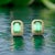 Traditional Natural Emerald Diamond Stud Earrings 14k Y Gold 1.85 TCW Certified For Sale - Image 3 of 14