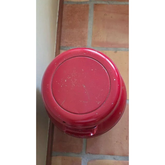 1950s Vintage Penn-Michigan 10-Gal Steel Milk Can Red With Lid & Handles For Sale - Image 5 of 7