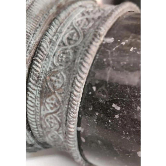 Vintage Maitland - Smith Bronze and Marble Hurricane Candle Holder ~ a Pair For Sale In Atlanta - Image 6 of 12