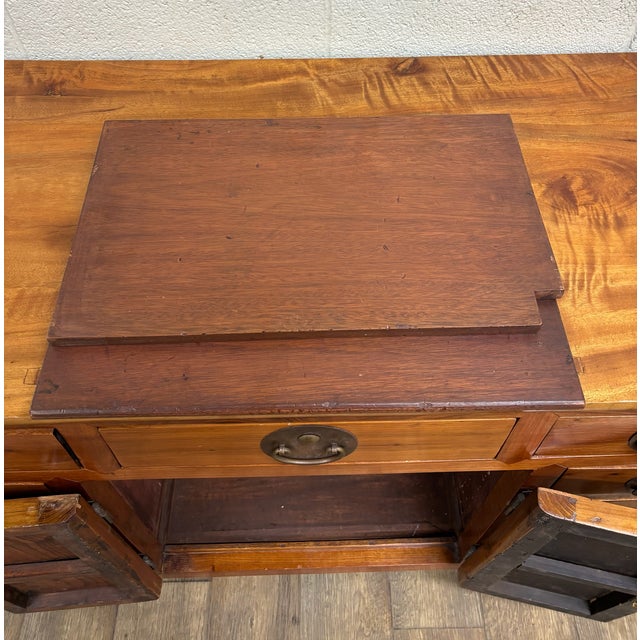 Vintage Qing Style Chinese Elm Sideboard Buffet Credenza For Sale - Image 17 of 18