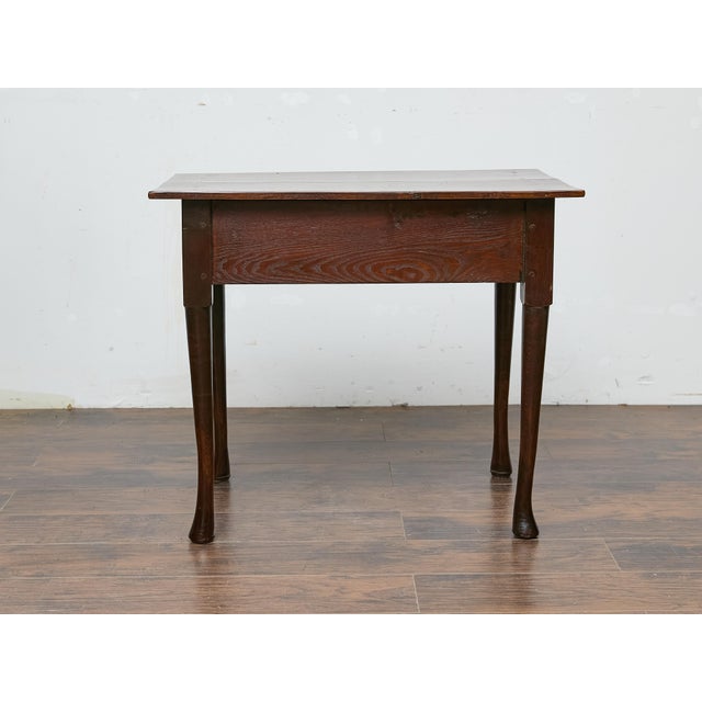 Brown Antique Georgian Oak Side Table with Single Drawer, England, Circa 1800-1830 For Sale - Image 8 of 11