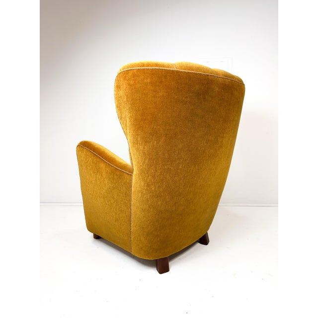 1940s 1940's Danish Cabinet Maker High Back Lounge Chair For Sale - Image 5 of 9