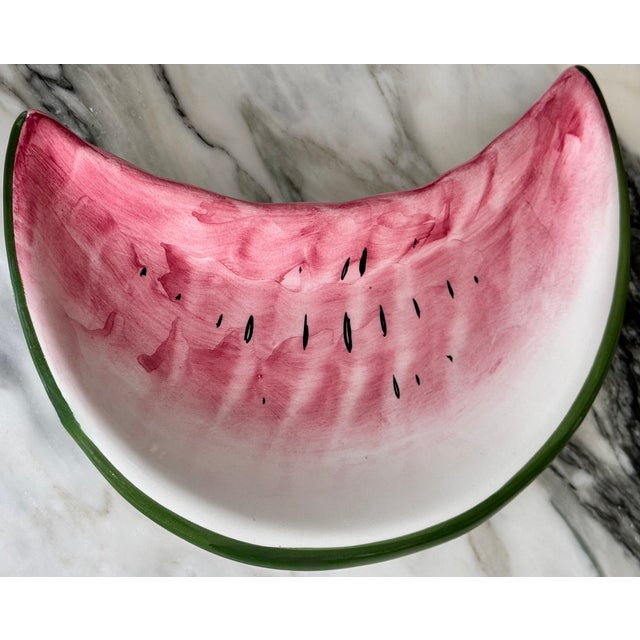 Early 21st Century Made in Italy Watermelon Slice Decorative Plate For Sale - Image 5 of 9