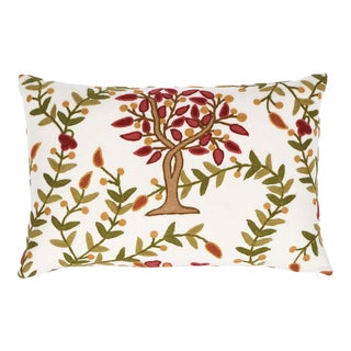 Schumacher Highgrove Tree Crewel Pillow For Sale