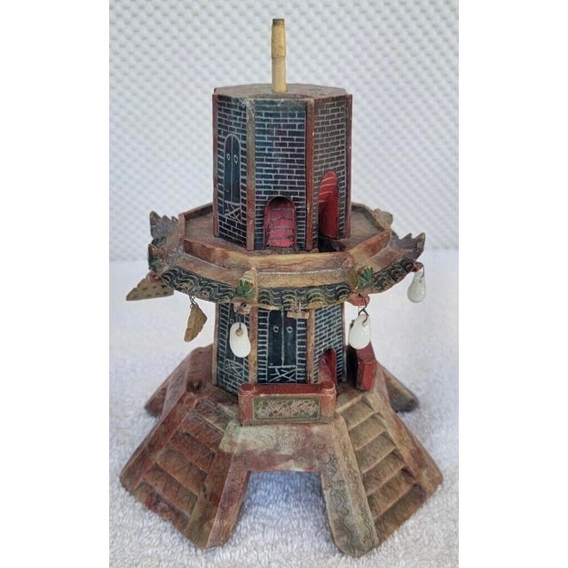 Antique 19th Century Chinese Carved Soapstone Pagoda Obelisk Temple For Sale - Image 10 of 12