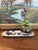 Handmade Studio Pottery Tray With Blue Abstract Glaze and Textured Underside For Sale In Seattle - Image 6 of 9