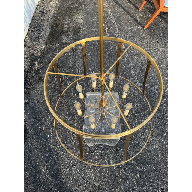 Thomas O’Brien for Visual Comfort Open-Frame Antique Brass 8-Light Chandelier For Sale - Image 11 of 11