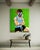 Green Cedric Vu "Do You Smell Fumes?" Tufted Yarn Work, Gas Mask Figure, Electric Green, Contemporary California Textile Art, Pop Art, 2025 For Sale - Image 8 of 8