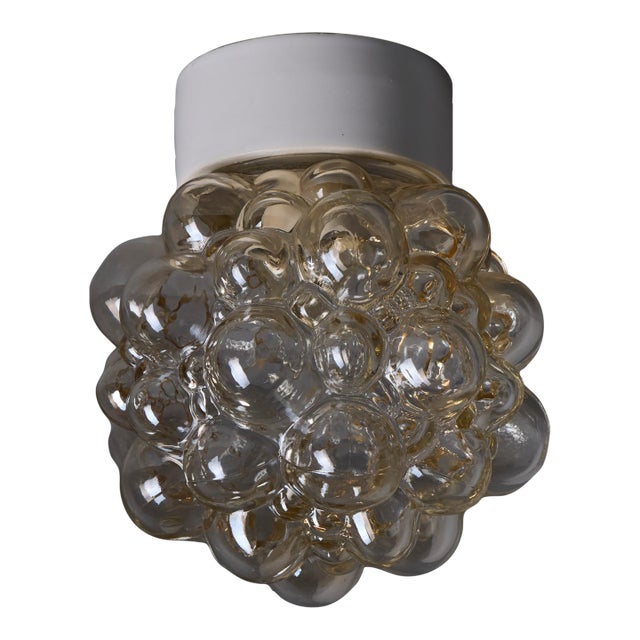 1960s Helena Tynell Amber Bubble Glass Wall or Ceiling Lamp For Sale